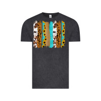 Vintage Black turquoise sunflowers cowhide leopard glitter background Vintage Tee - RanaPortraitStore