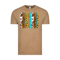 Vintage Coffee turquoise sunflowers cowhide leopard glitter background Vintage Tee - RanaPortraitStore