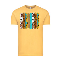 Vintage Mustard turquoise sunflowers cowhide leopard glitter background Vintage Tee - RanaPortraitStore