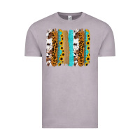 Vintage Zinc turquoise sunflowers cowhide leopard glitter background Vintage Tee - RanaPortraitStore