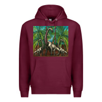 Burgundy brachiosaurus Premium Hoodie - Artiststas