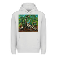 Dove Grey brachiosaurus Premium Hoodie - Artiststas