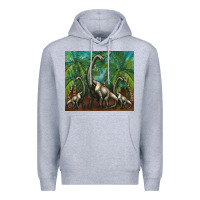 Heather Grey brachiosaurus Premium Hoodie - Artiststas