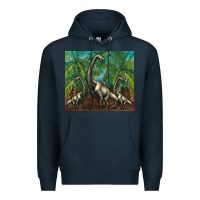 Navy brachiosaurus Premium Hoodie - Artiststas