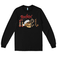 Black rockin noel skull Long Sleeve Tee - CowhideDigitalArt