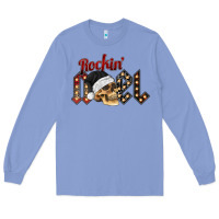 Colony Blue rockin noel skull Long Sleeve Tee - CowhideDigitalArt
