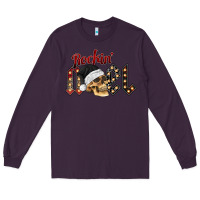 Plum rockin noel skull Long Sleeve Tee - CowhideDigitalArt