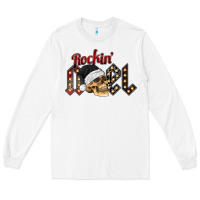 White rockin noel skull Long Sleeve Tee - CowhideDigitalArt