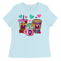 Baby Blue Western Mom Coffee Cups Ladies Tee - BundleAndBundleShop