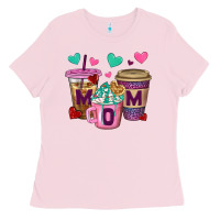Bubblegum Pink Western Mom Coffee Cups Ladies Tee - BundleAndBundleShop