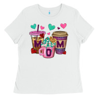 White Western Mom Coffee Cups Ladies Tee - BundleAndBundleShop