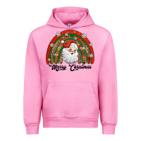 Fuchsia Pink merry christmas santa rainbow Urban Hoodie - Jasminsmagicworld