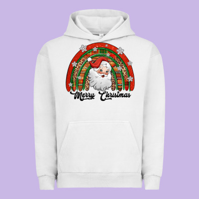 Merry Christmas Santa Rainbow Urban Hoodie Designed By Jasminsmagicworld