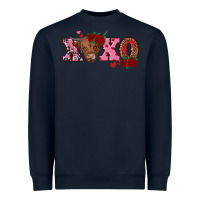 Navy xoxo highland cow Heavyweight Sweatshirt - RanaPortraitStore