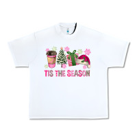 White Pink Christmas Tis The Season Urban Heavy Tee - FaDigitalArtStudio