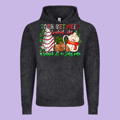 Torn Between Looking Like A Snack Eating One Vintage Hoodie Designed By Cowhidedigitalart