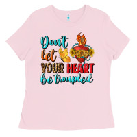 Bubblegum Pink Don't Let Your Heart Be Troupled Ladies Tee - BundleAndBundleShop