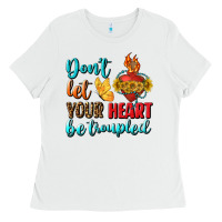 White Don't Let Your Heart Be Troupled Ladies Tee - BundleAndBundleShop