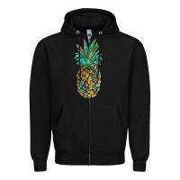Black leopar turquoise pineapple Zipper Hoodie - JahusDesignShop