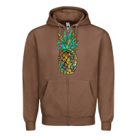 Chestnut leopar turquoise pineapple Zipper Hoodie - JahusDesignShop