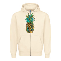 Sandshell leopar turquoise pineapple Zipper Hoodie - JahusDesignShop