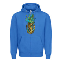 True Royal leopar turquoise pineapple Zipper Hoodie - JahusDesignShop