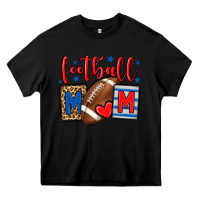 Black Football mom red and blue team color mother's day Heavy Core Tee - HowdyJamesFarm