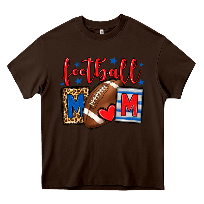 Football Mom Red And Blue Team Color Mother's Day Heavy Core Tee by HowdyJamesFarm | Teevron
