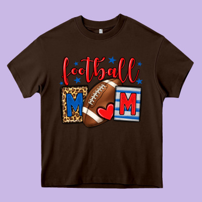 Football Mom Red And Blue Team Color Mother's Day Heavy Core Tee Designed By Howdyjamesfarm