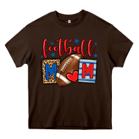 Chocolate Brown Football mom red and blue team color mother's day Heavy Core Tee - HowdyJamesFarm