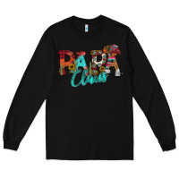 Black Papa Claus Long Sleeve Tee - CowhideDigitalArt