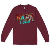Burgundy Papa Claus Long Sleeve Tee - CowhideDigitalArt