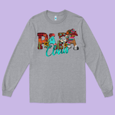 Papa Claus Long Sleeve Tee Designed By Cowhidedigitalart