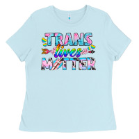Baby Blue Western LGBTQ+ Trans Lives Matter Ladies Tee - BundleAndBundleShop