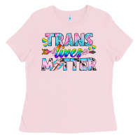 Bubblegum Pink Western LGBTQ+ Trans Lives Matter Ladies Tee - BundleAndBundleShop