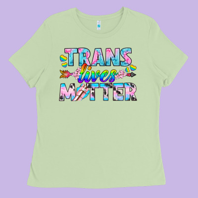 Western Lgbtq+ Trans Lives Matter Ladies Tee Designed By Bundleandbundleshop