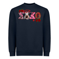 Navy xoxo calf Heavyweight Sweatshirt - RanaPortraitStore