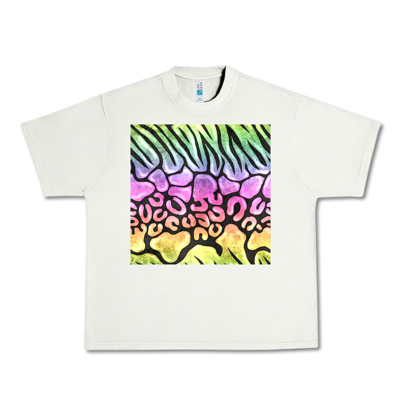 Neon Rainbow Safari Seamless Pattern Urban Heavy Tee by BundleAndBundleShop | Teevron