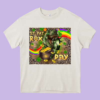 St. Pat Rex Day Heavy Core Tee Designed By Cowgirlartshop