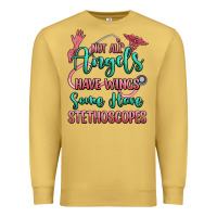 Antique Gold not all angels have wings some have stethoscopes Premium Sweatshirt - RanaPortraitStore