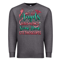 Charcoal Heather not all angels have wings some have stethoscopes Premium Sweatshirt - RanaPortraitStore