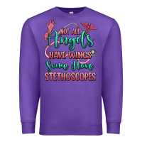 Purple not all angels have wings some have stethoscopes Premium Sweatshirt - RanaPortraitStore