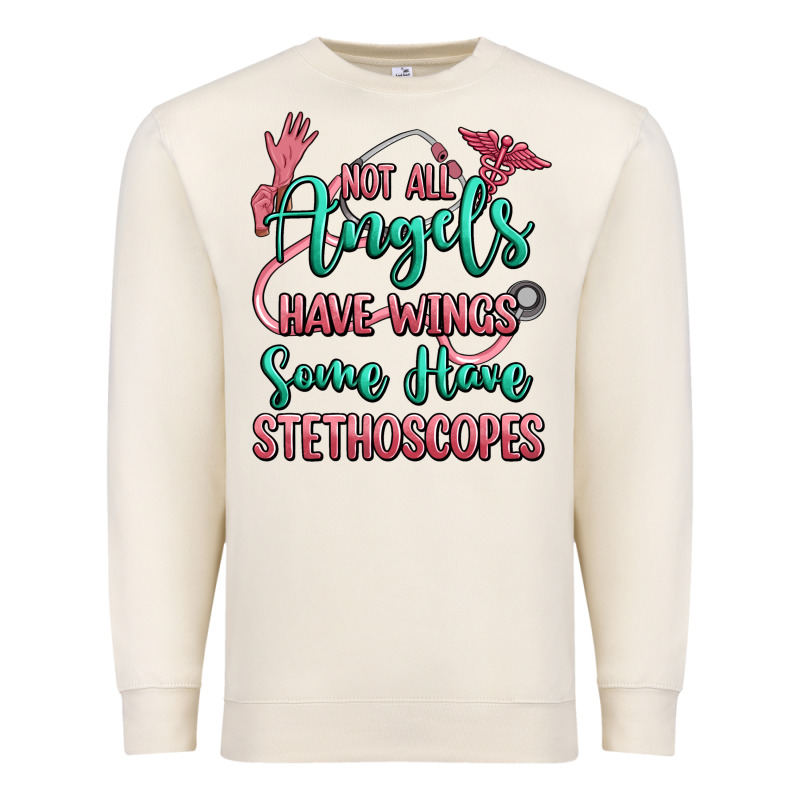 Not All Angels Have Wings Some Have Stethoscopes Premium Sweatshirt by RanaPortraitStore | Teevron