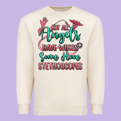 Not All Angels Have Wings Some Have Stethoscopes Premium Sweatshirt Designed By Ranaportraitstore