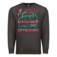 Smoke not all angels have wings some have stethoscopes Premium Sweatshirt - RanaPortraitStore