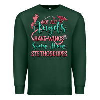 Sports Green not all angels have wings some have stethoscopes Premium Sweatshirt - RanaPortraitStore