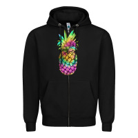 Black tie dye pineapple Zipper Hoodie - JahusDesignShop