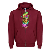 Burgundy tie dye pineapple Zipper Hoodie - JahusDesignShop