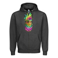 Charcoal Heather tie dye pineapple Zipper Hoodie - JahusDesignShop