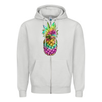 Dove Grey tie dye pineapple Zipper Hoodie - JahusDesignShop
